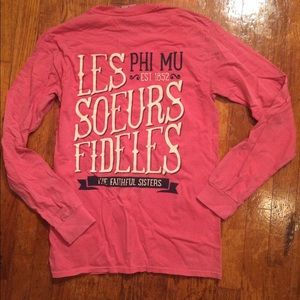 Phi Mu comfort colors long sleeve.