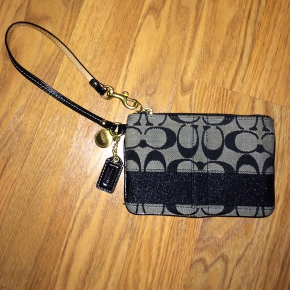 AUTHENTIC Black and Gray Coach Wristlet