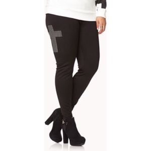 Forever 21+ Studded Cross Legging