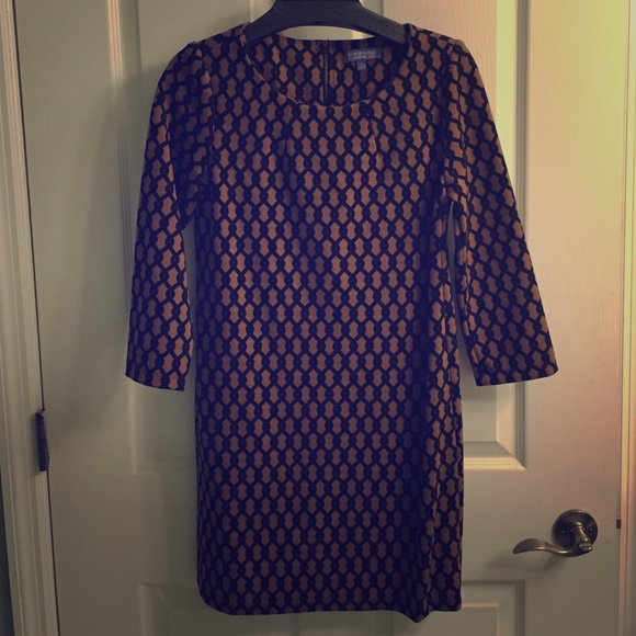 Brown & black sheath dress