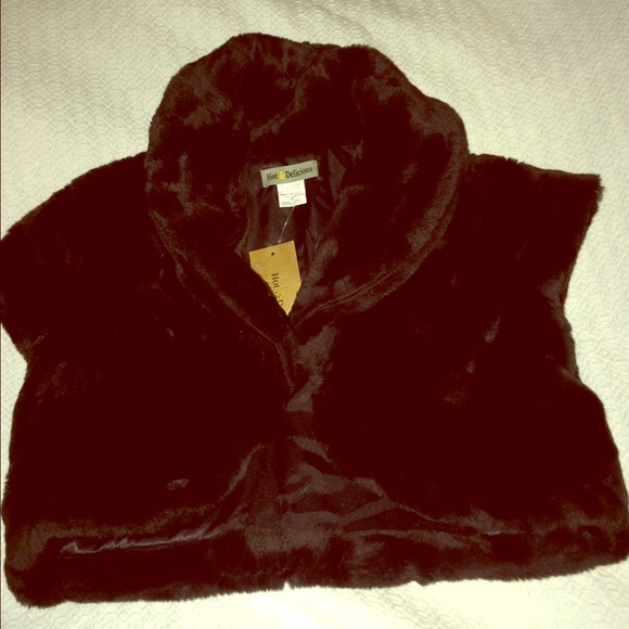 Black Faux Fur Shrug