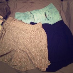 Bundle black, blue and black and white Ae shorts