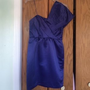 Aqua one shoulder dress