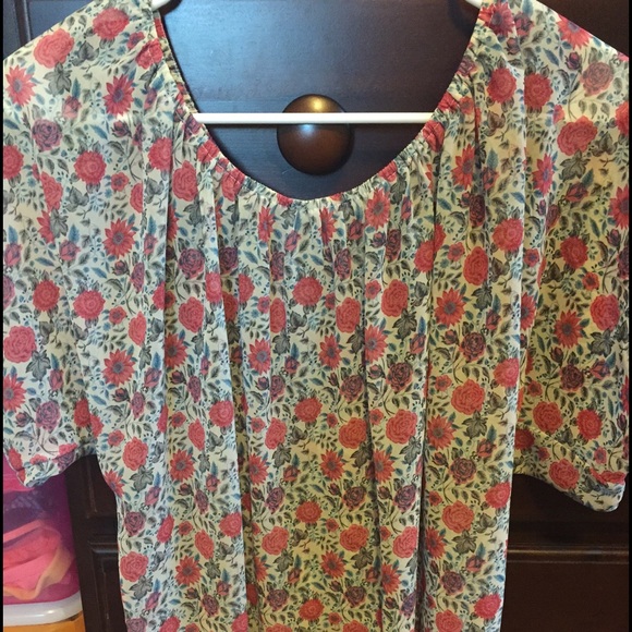 Sheer floral shirt