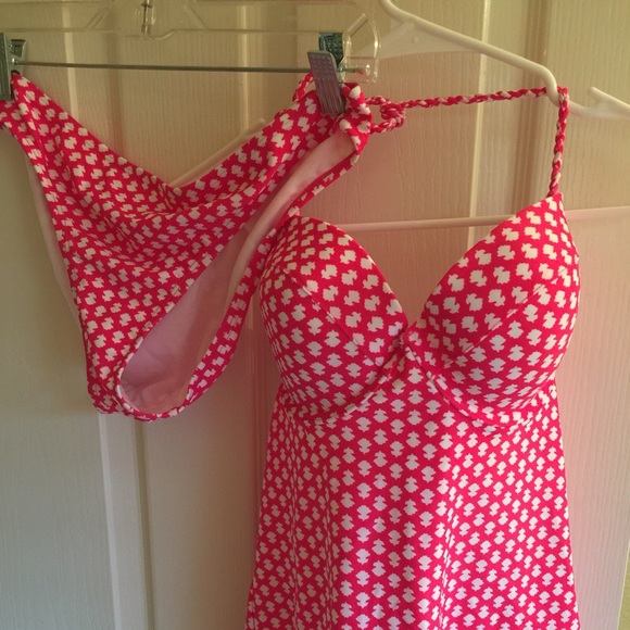 Large Coral/White Takini