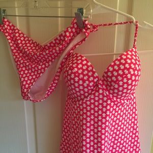 Large Coral/White Takini