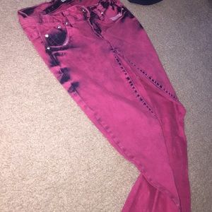 Pink denim pants