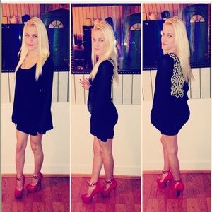 Little black dress with sheer back