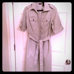 New York & co Khaki shirt dress
