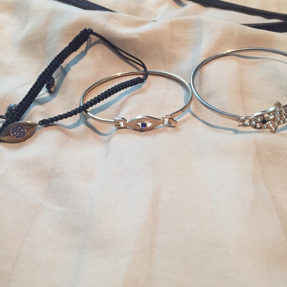 Bracelet bundle! Hamsa and 2 evil eye bracelets