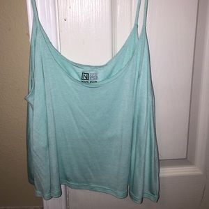 NOLLIE blue spaghetti crop top