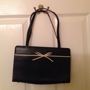 Black Ann Taylor purse with white bow