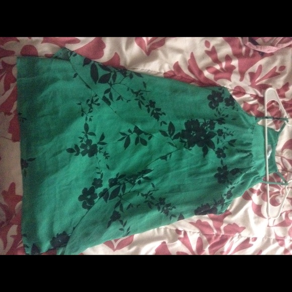 Green and black dress