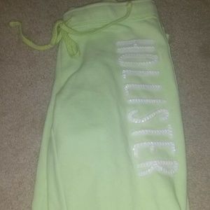 lime green sweat pants