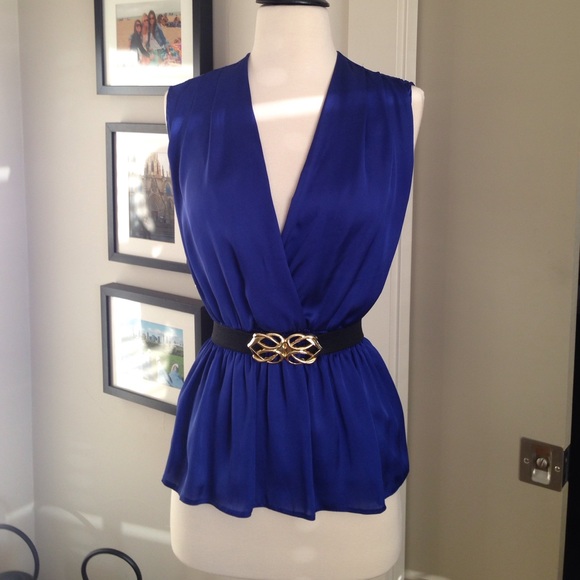 Forever 21 Royal Blue Sleeveless Top w/belt
