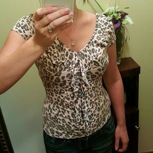 Pink and gray ruffle cheetah ~ MAKE AN OFFER!