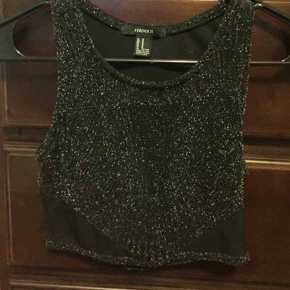 Sparkly black sparkly crop top