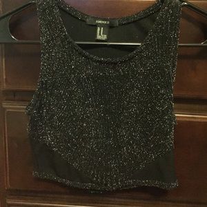 Sparkly black sparkly crop top