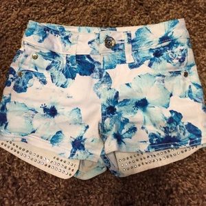 Blue floral shorts