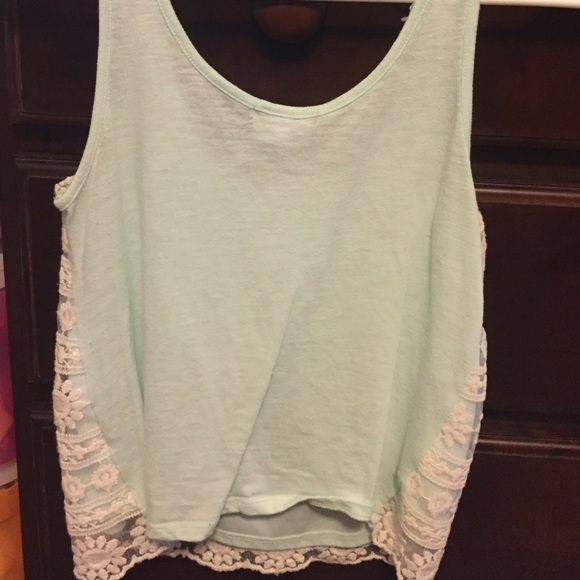 Light mint green w sheer overlay (in front only) - Picture 2 of 3