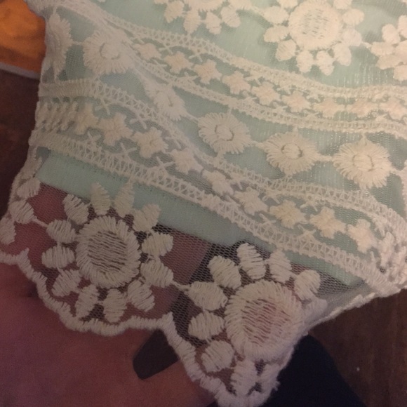 Light mint green w sheer overlay (in front only) - Picture 3 of 3