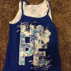 Blue floral tank top
