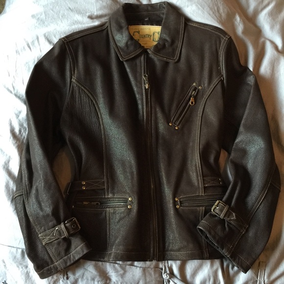 Brown leather jacket!
