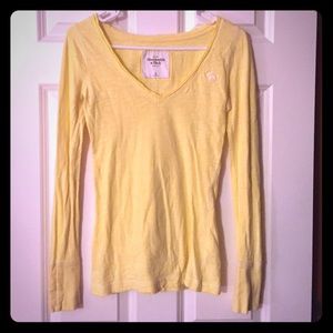 •Pastel Yellow Long-Sleeve A&F Shirt•