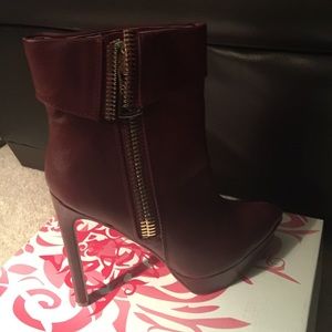 Burgundy stiletto bootie