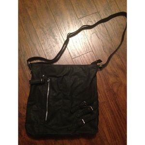 Black over the shoulder leather bag