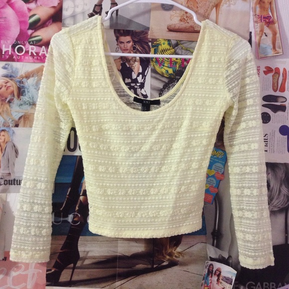 Yellow knit crop top