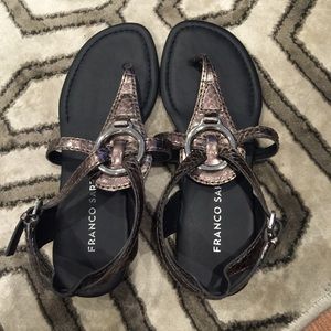 NEW! Franco Sarto Metallic Rosegold Sandal Sz 6