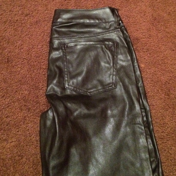 American Eagle black leather pants