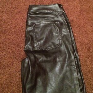 American Eagle black leather pants