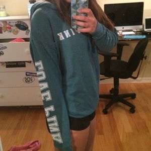 PINK oversized hoodie (teal), size xs