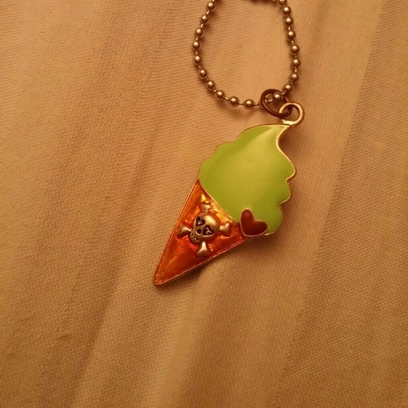 Ice cream cone skull necklace