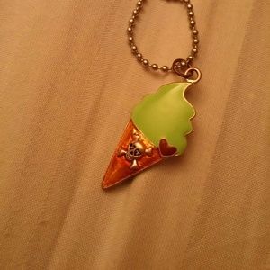 Ice cream cone skull necklace
