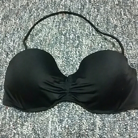 Black strapless bikini top