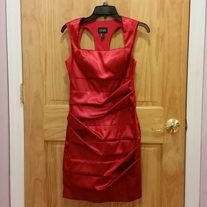 A form fitting dress.