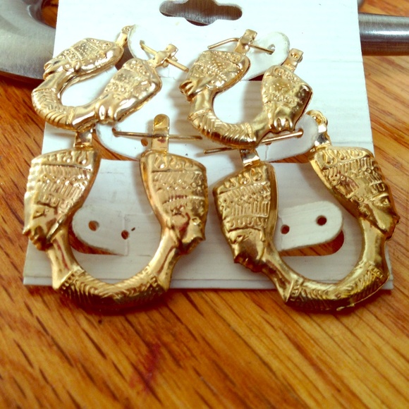Authentic Nefertiti Doorknocker earrings 2 for 1