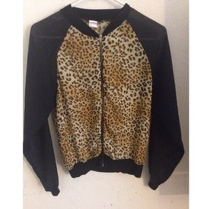leopard print letterman jacket
