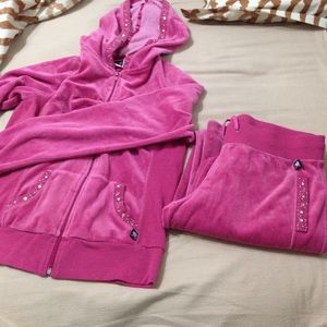 LA Kitty pink velour suit