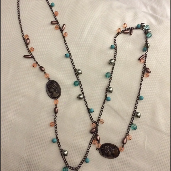 Antiqued beaded necklace
