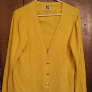 Gorgeous Anne Klein Yellow Ribbed Cardigan