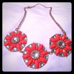 Neon orange J.Crew statement necklace