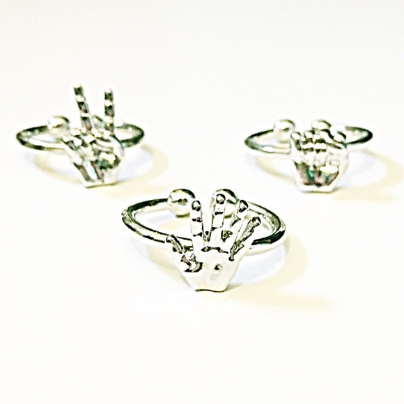 Starlet Fever Jewelry - π Silver RPS Hands Midi Ring Trio ββοΈβ Starlet Fever Jewelry - π Silver RPS Hands Midi Ring Trio ββοΈβ