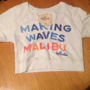 White cropped sweater from Hollister