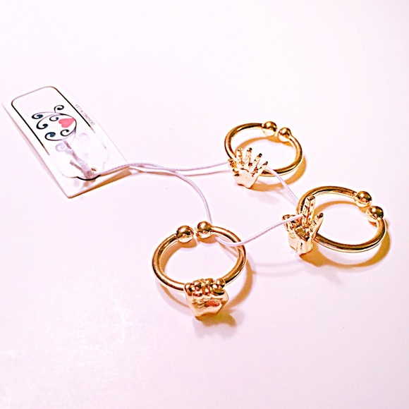 Starlet Fever Jewelry - ๐Gold RPS Hands Midi Ring Trio Starlet Fever Jewelry - ๐Gold RPS Hands Midi Ring Trio