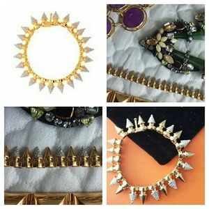 Crystal Pave Spike Stud Bracelet NOir NYC