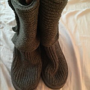 Grey knitted uggs